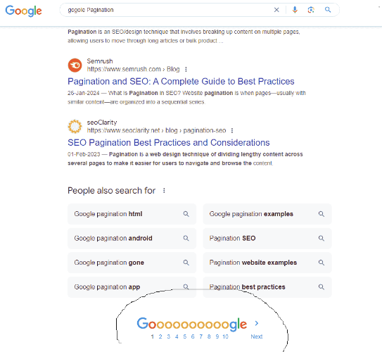 Google-pegination